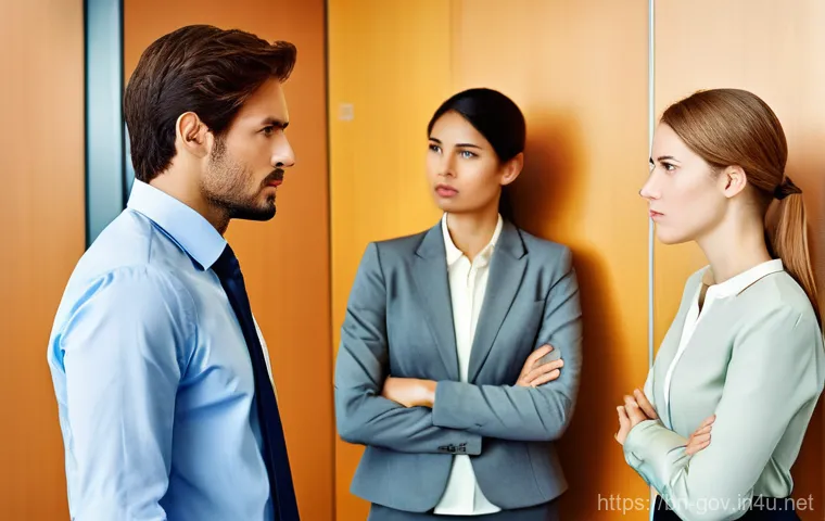 공무원 조직 내 갈등 해결 사례 - **Prompt 1: Initial Conflict and the Start of Open Dialogue**
    "An indoor, professional office se...