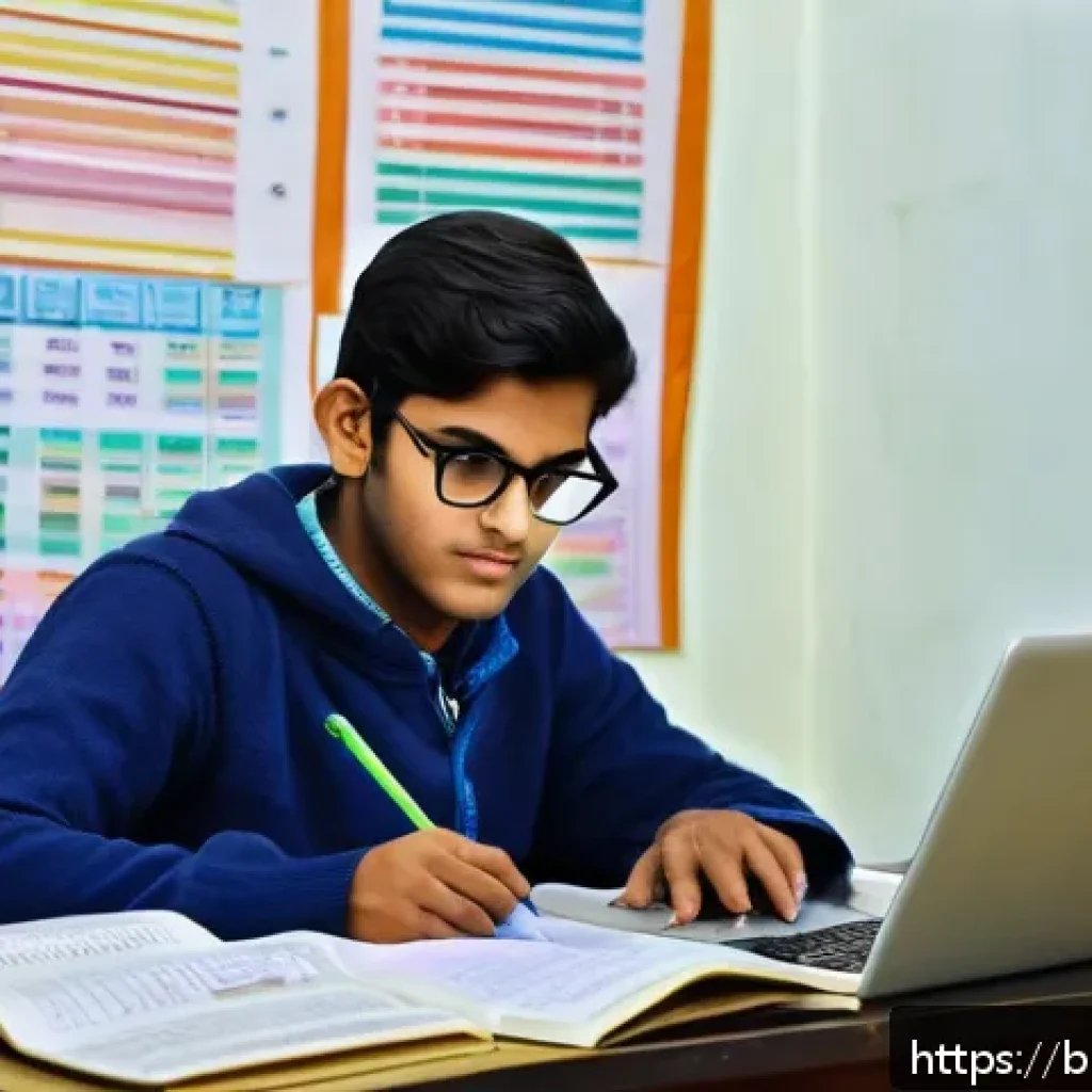 공무원 시험 준비 중 피해야 할 오류 - A focused Bengali student sitting at a study desk in a cozy, well-lit room, surrounded by neatly arr...
